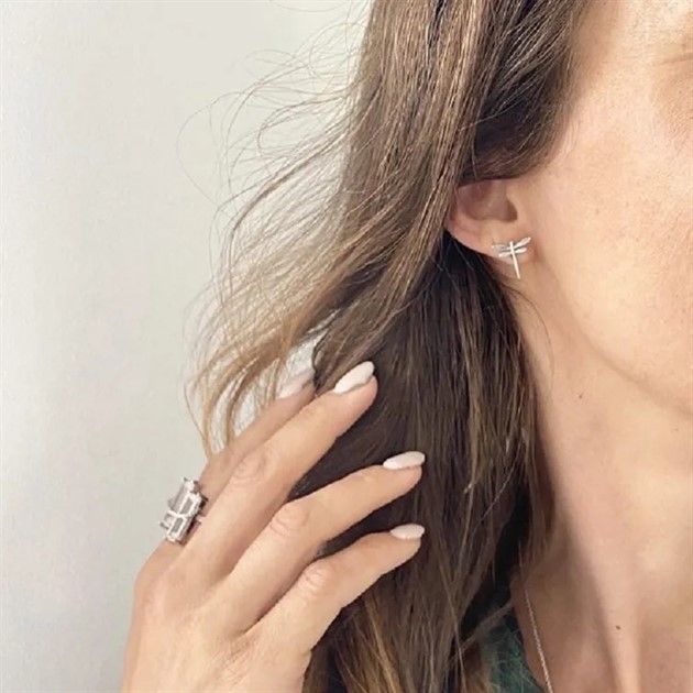 Öronhänge slända silver